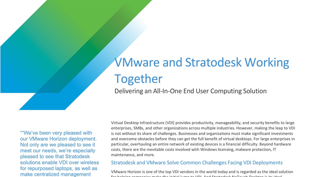 Vmware And Stratodesk Working Together Stratodesk Notouch