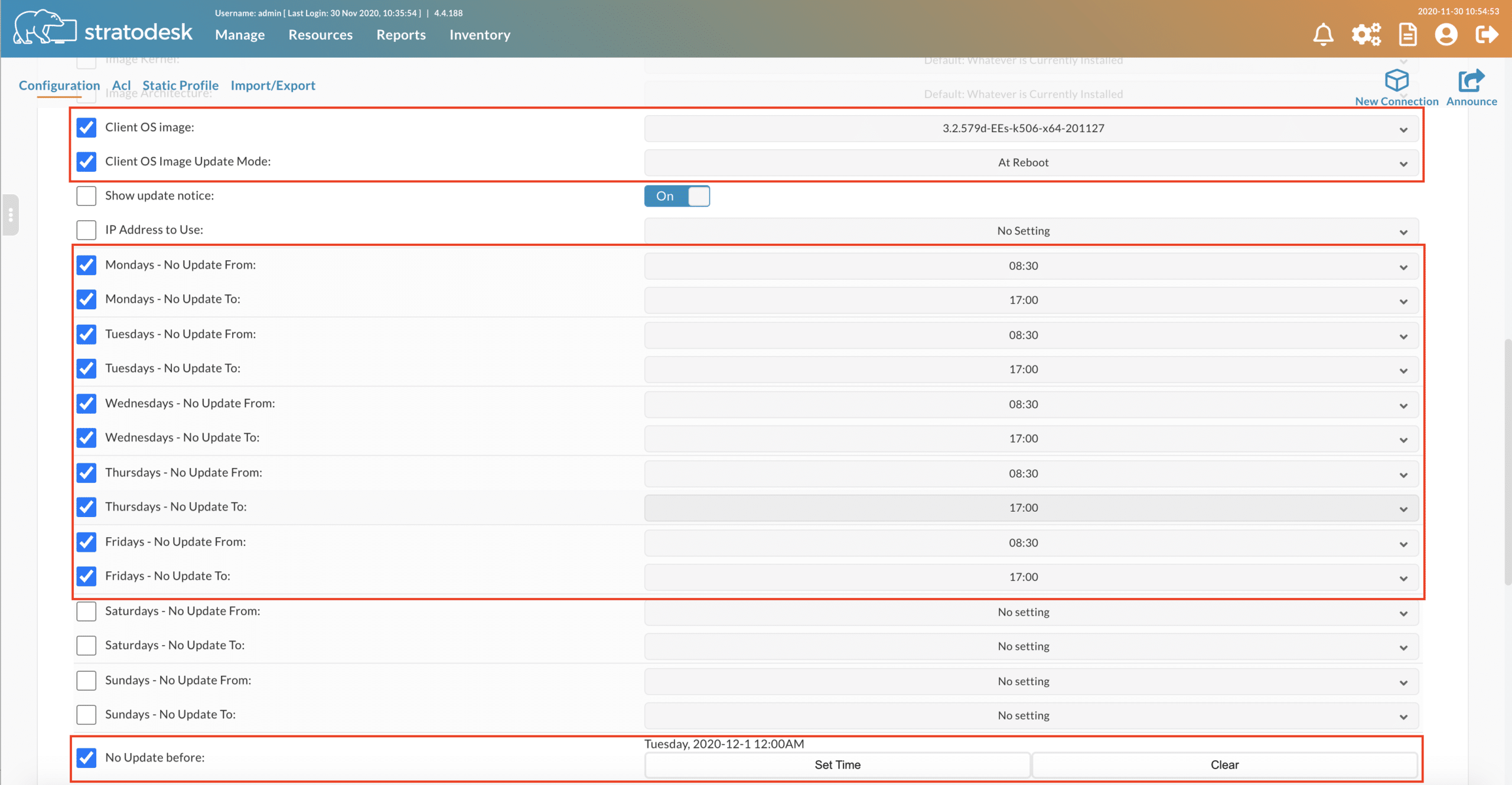 Device Update Limits