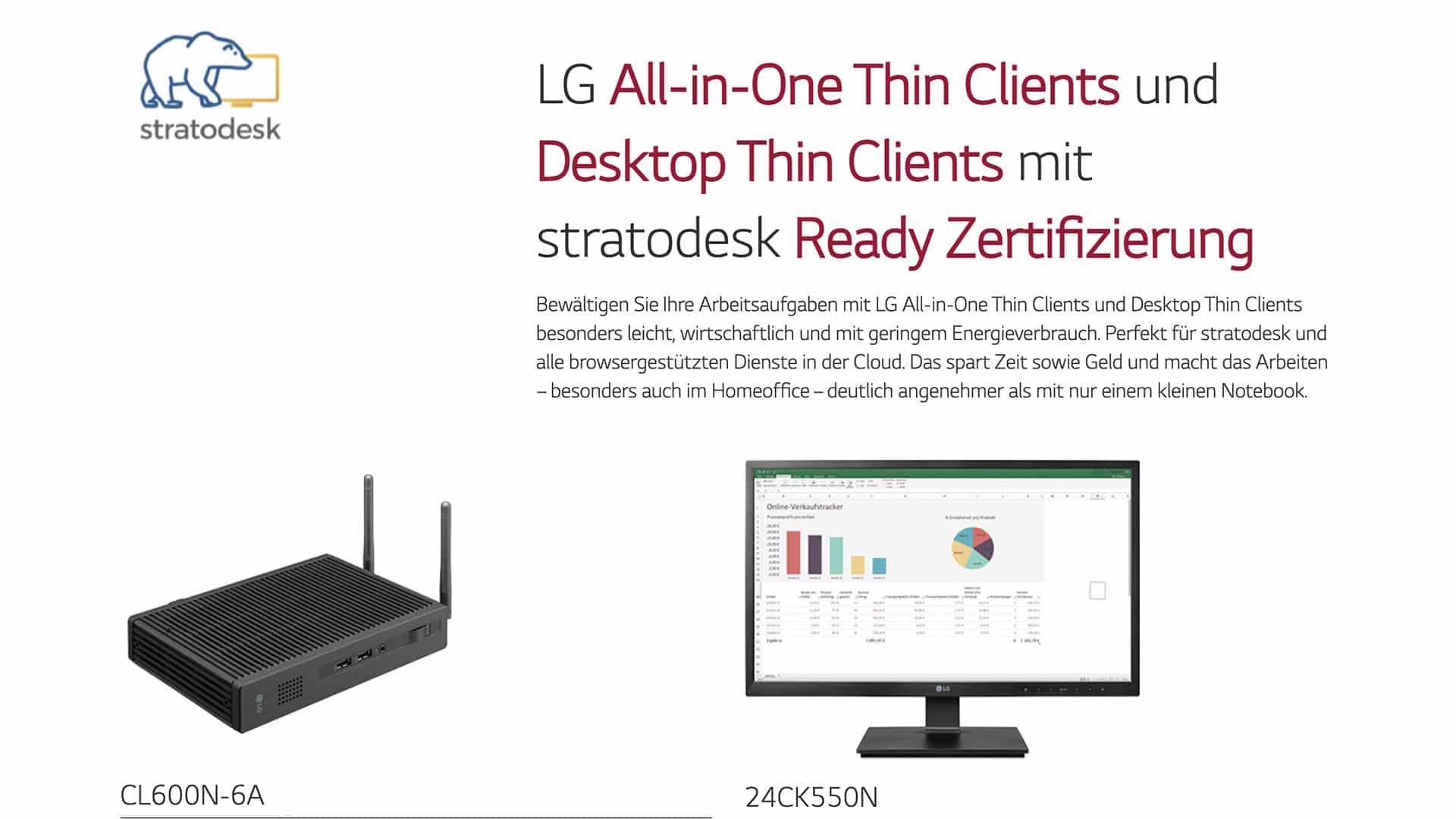 LG All-in-One Thin Clients und Desktop Thin Clients mit stratodesk Ready Zertifizierung