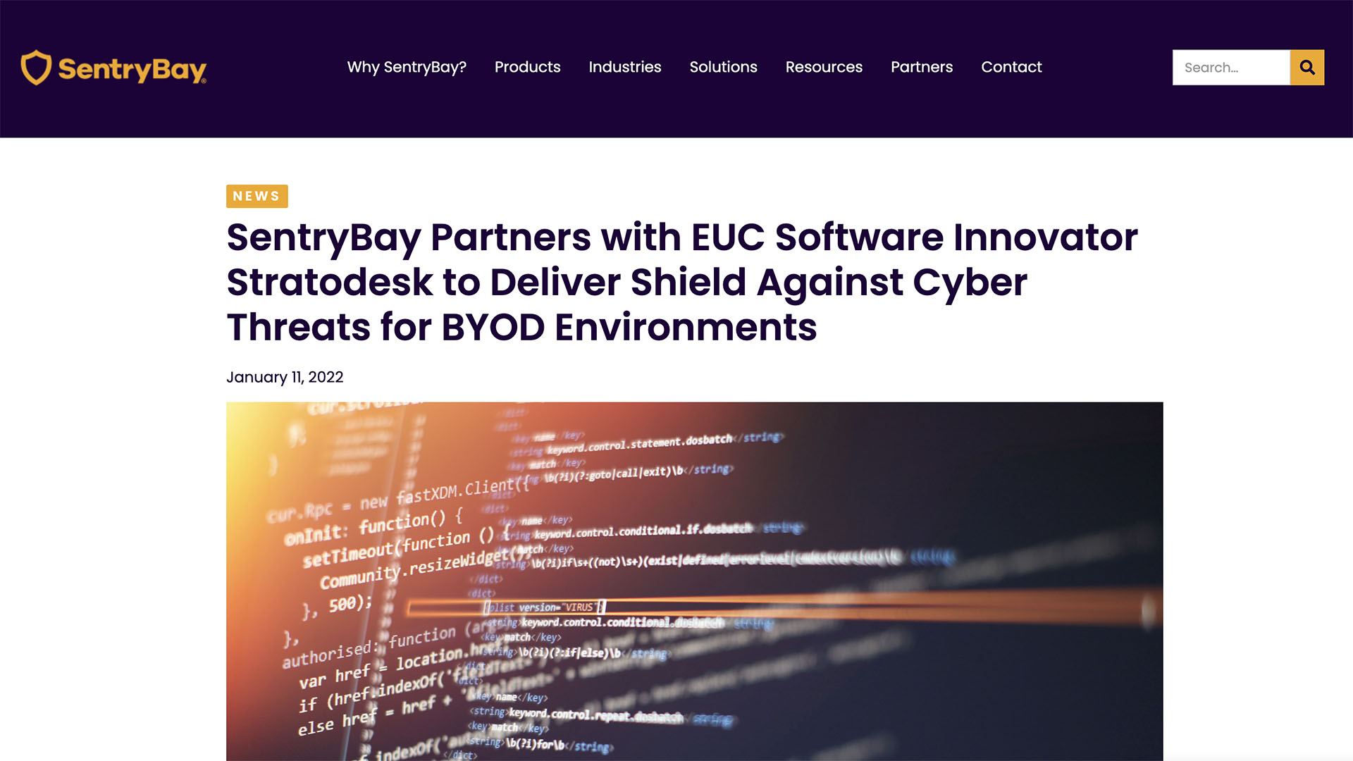 SentryBay Partners with EUC Software Innovator Stratodesk to Deliver Shield Against Cyber Threats for BYOD Environments