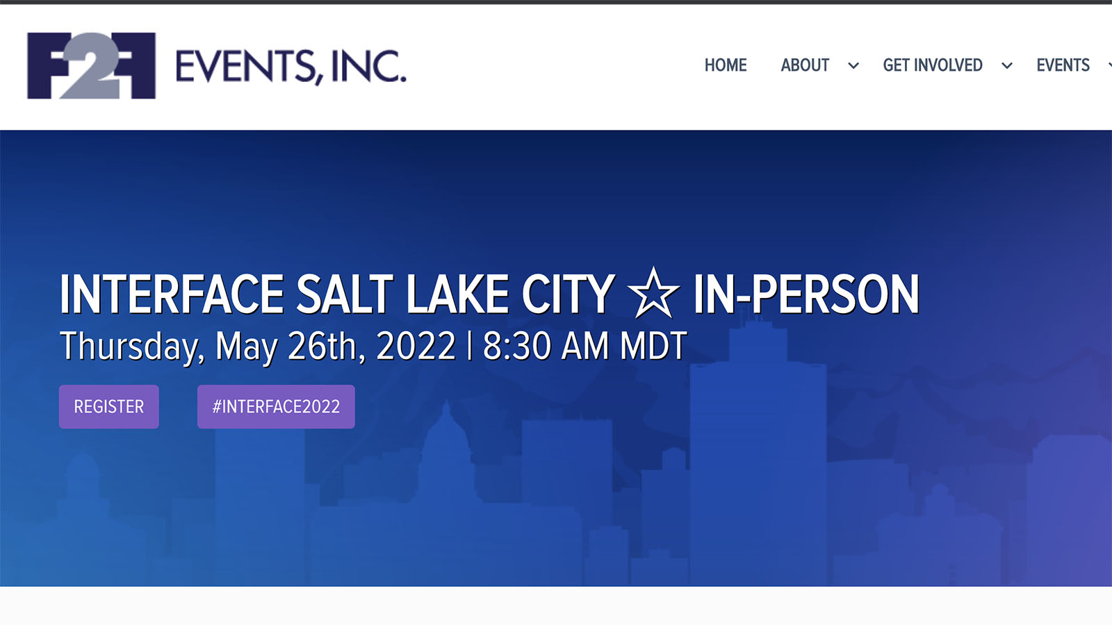 Website of INTERFACE Salt Lake City 2022